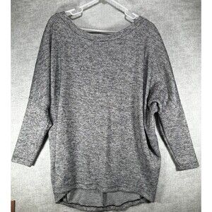 WHBM Grey Slouch Sweater Open Back Women’s Size Medium Dolman Sleeve